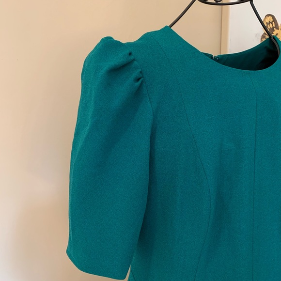 Eliza J Puff Sleeve Shift Dress NWOT green size 4 - Picture 9 of 15